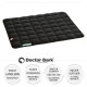 Tapis pour animaux noir avec un design matelassé, étiqueté "Doctor Bark," comportant des informations sur la durabilité, l'hygiène et les instructions de lavage.