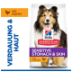 Hill's Science Plan Hundefuttersack mit Sheltie; Text: 'Sensitive Stomach & Skin', 'with Chicken', 'mit Huhn'.