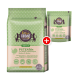 Emballage de nourriture pour chat adulte étiqueté "Kitty's Cuisine - PUTENliebe" avec de la viande de dinde, de l'argousier et de la spiruline, avec un petit sac à côté.