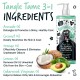Bugalugs "Tangle Tame 3-in-1" Flasche, die Avocado-, Kokosnuss-, Orange-, Zitrone- und Zedernholzöle mit aufgeführten Vorteilen hervorhebt.
