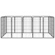 Schwarzes Metall-Haustierspielgehege mit mehreren Paneelen und Toren, entworfen für die Haustierhaltung und Sicherheit.