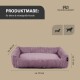 Hundebett aus weichem lila Cord, Maße ca. 70 cm x 49 cm x 15 cm, geeignet für kleine bis mittelgroße Hunde.