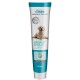 Gel dentaire pour chiens dans un tube de 125 ml, avec un golden retriever sur l'étiquette, mettant en avant "Gel Dentaire Microsilver" et "Huile de Menthe".