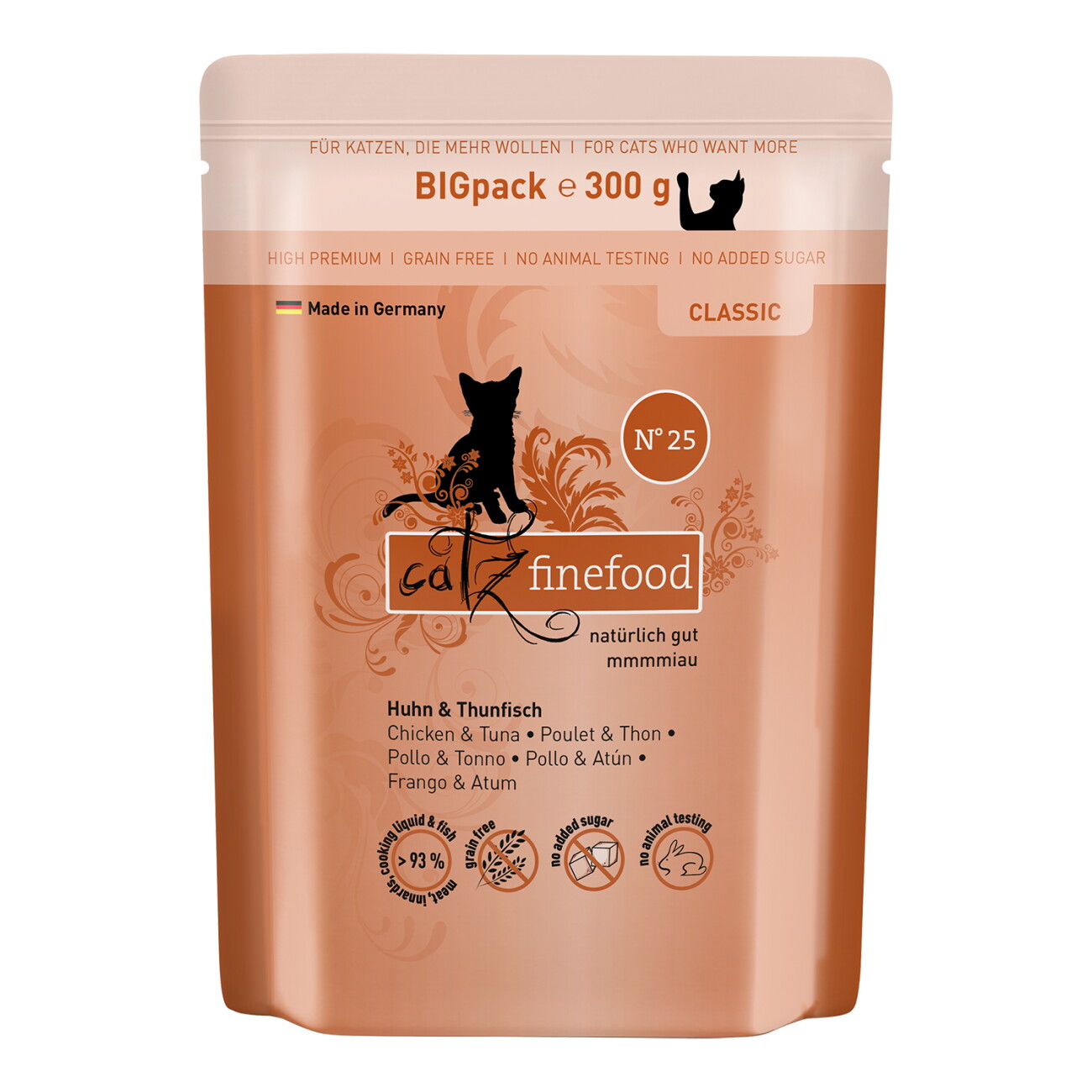 Catz finefood Nassfutter Katze Classic Adult No. 25 Huhn und Thunfisch 24x300 g
