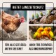 Bild zeigt eine braune Henne, Wellensittiche und Sonnenanemonen mit den Texten: "Langzeitschutz," "Für alle Geflügelarten," "Für Ziervögel."