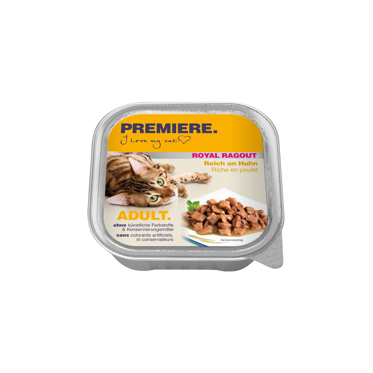 PREMIERE Royal Ragout Nassfutter Katze Adult Huhn 16x100 g