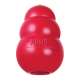 Rotes KONG Classic Kauspielzeug, gestufte Gummiform mit eingeprägtem KONG‑Logo.