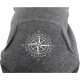 Grau Haustier-Hoodie mit einem weißen Kompassdesign und den Richtungsbuchstaben N, E, S, W auf dem Rücken.