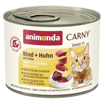 Meilleurs prix pour animonda Carny nourriture humide pour chat senior Bœuf et poulet au fromage 24x200 g