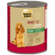 Select Gold Adult Sensitive Hundefutterdose mit Wild und Kartoffel, mit Bild eines Golden Retrievers, 800g.