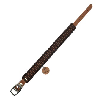 Hundehalsband "Berggeflüster" aus Biothane mit Paracord (L-XL - 35 - 43 cm Halsumfang - 25 mm Stärke)