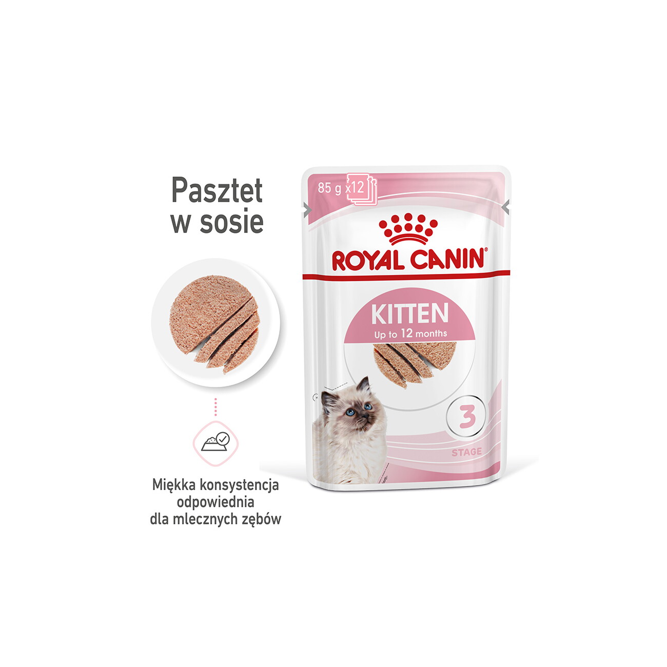 ROYAL CANIN Kitten Mousse w sosie 12x85 g