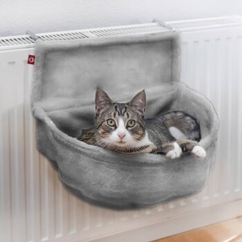 Canadian Cat Company Kuschelsack für Heizkörper grau