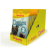 Präsentation von Josera Denties-Leckerlis, gelbe Schachtel mit Hundefoto und Text 'Josera' und 'Denties'.