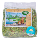 500g Beutel "Weserheu" Heu für kleine Haustiere, gekennzeichnet mit einem Kaninchen und einem Meerschweinchen, das hervorhebt, dass es 100% natürlich und staubfrei ist.