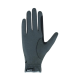 Graue Haustierpflegehandschuh mit strukturierter Oberfläche und schwarzen Akzenten, mit dem Markennamen "Roeckl" am Handgelenk.