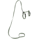 Un harnais pour animaux de compagnie vert avec une laisse attachée, doté de sangles réglables et d'un clip en métal pour un maintien sécurisé.