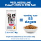 Zak Hill's Science Plan Sterilised Kitten 7 kg naast een bakje brokjes, met zichtbare tekst 'Voeding voor 88 dagen' en 'Zak van 7 kg'.