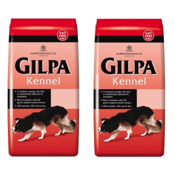Kennel 2x15 kg Zwei Säcke Gilpa Kennel-Hundefutter, das eine mittlere Energiediät bietet, die ernährungsphysiologisch ausgewogen und vollständig ist, mit 20% Protein.