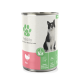 Dosenfutter Fellicita für Katzen mit einer schwarz-weißen Katze auf dem Etikett, das den Truthahngeschmack und hochwertige Zutaten hervorhebt.