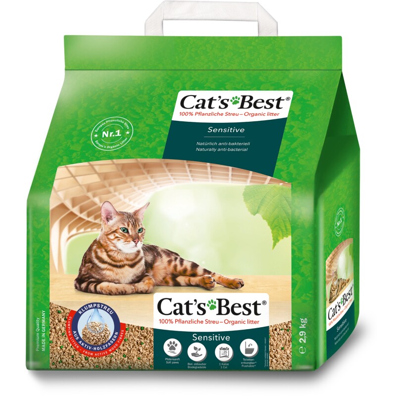 Cat's Best Sensitive klontvormende kattenbakvulling 2,9 kg