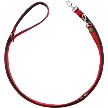 Verstellbare Führleine Neopren rot/ schwarz 2,5 cm, 3 m