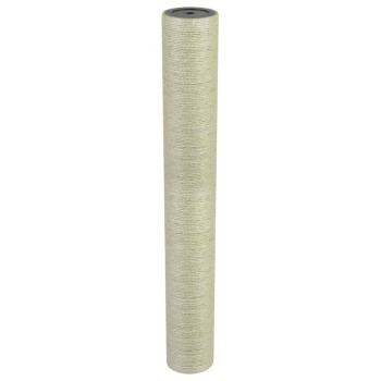 Eine Rolle aus natürlichem Sisal-Seil, ideal für Haustierspielzeug oder Kratzbäume, aufrecht gegen einen schlichten Hintergrund präsentiert.