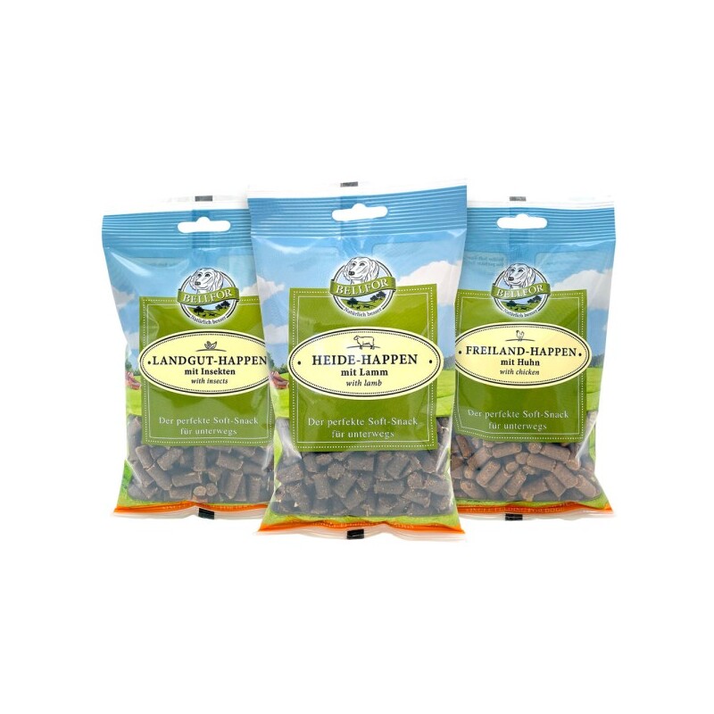 Bellfor Mix 3 Soft-snacks - Freiland-Happen 200g, Heide-Happen 200g &amp; Landgut-Happen 200g
