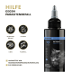 Schwarze Flasche von PetCare PetCat Health 3011 für Parasiten, mit Symbolen für Ohrmilben, Juckreiz, Flöhe und Pilzinfektionen.