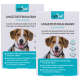 Zwei Schachteln Opti Pet Floh- und Zeckenhalsbänder für Hunde, beschriftet in Deutsch, Französisch und Italienisch, die eine Wirksamkeit von 12 Wochen und Wasserbeständigkeit zeigen.