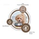 Ein verspielter Hund, der im Freien läuft, umgeben von Symbolen, die Lecithin, Immununterstützung und Clinoptilolith darstellen.