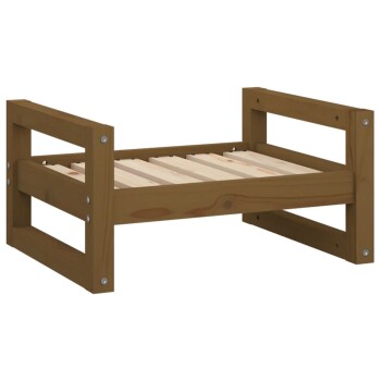 Hundebett S (55,5x45,5x28 cm) aus Kiefernholz braun
