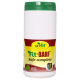 Weißer Behälter mit grünem Deckel, beschriftet mit "cdVet Fit-BARF Safe complete" und "100% NATUR," was auf ein natürliches Ergänzungsfuttermittel für Haustiere hinweist.