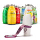 Bunte "SmoothieDog" Snackflaschen in verschiedenen Geschmacksrichtungen, plus ein pinker Hundewalze mit Karabiner.