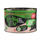 Dose mit Lucky Lou Haustierfutter mit Wildschwein, Preiselbeeren und Pollen, 200g, mit Text, der '96% Fleisch!' und 'Der echte Geschmack!' hervorhebt.