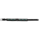 Schwarzes Lederhalsband für Hunde, verziert mit türkisfarbenen Steinen und silbernen Akzenten, mit einer Metall-Schnalle und mehreren Einstelllöchern.