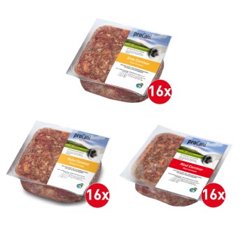 ProCani BARF-Paket pur „Carnivor“ 3 Sorten 48x500g
