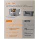 4-in-1 Katzenstreuset mit extra großer Katzentoilette, Aufbewahrungsbox, Streumatte und großem Schaufel, gezeigt mit einer Katze.