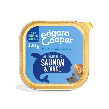 Edgard & Cooper Barquette Chien Adulte saumon et dinde 18x300 g