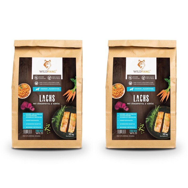 Wildfang ® Junior Trockenfutter mit Lachs 2x6 kg
