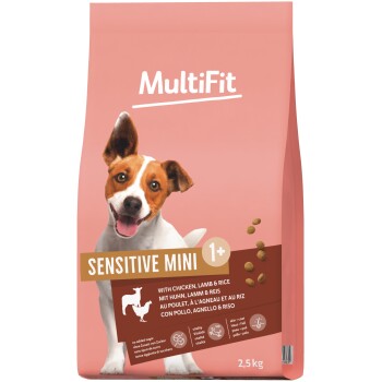 MultiFit Sensitive Trockenfutter Hund Adult Mini Lamm, Huhn & Reis 2,5kg