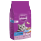 Whiskas cat food bag featuring a gray cat with a bowl of food, labeled "With glorious TUNA," 1.9 kg size.