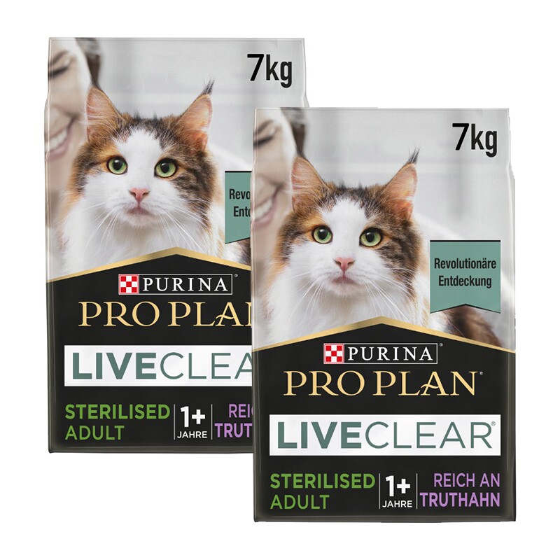 PRO PLAN Liveclear Sterilised Adult Dinde 2x7 kg