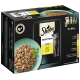 Opakowanie karmy dla kotów Sheba Selection z 12 x 85g saszetkami w sosie, o smakach w tym kaczka, kurczak i indyk, z wizerunkiem kota.