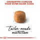 Croquettes conçues pour votre Maine Coon, présentant une seule croquette avec le texte 'nutrition sur mesure' en dessous.
