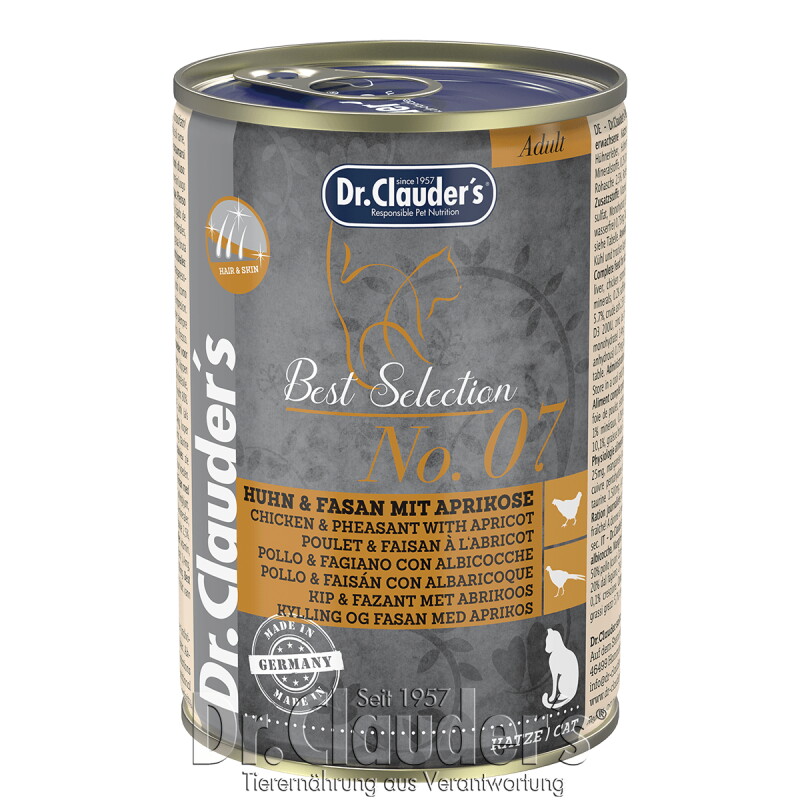 Dr. Clauder's Best Selection No7 Huhn & Fasan mit Aprikose 12x400 g