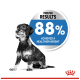 A black and white dog sits beside a blue circle stating "PROVEN RESULTS 88% ACHIEVED A HEALTHIER WEIGHT."