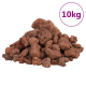Ein Haufen vulkanischen Gesteins, beschriftet mit "10kg", vor einem weißen Hintergrund ausgestellt, geeignet für Haustierlebensräume oder Landschaftsgestaltung.