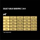 Table displaying feeding guidelines for Select Gold Sensitive dog food, including weight and age recommendations.