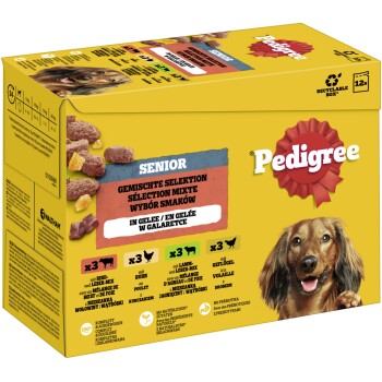 Nassfutter Hund Senior, Multipack, Gemischte-Selektion, in Gelee 12x100 g